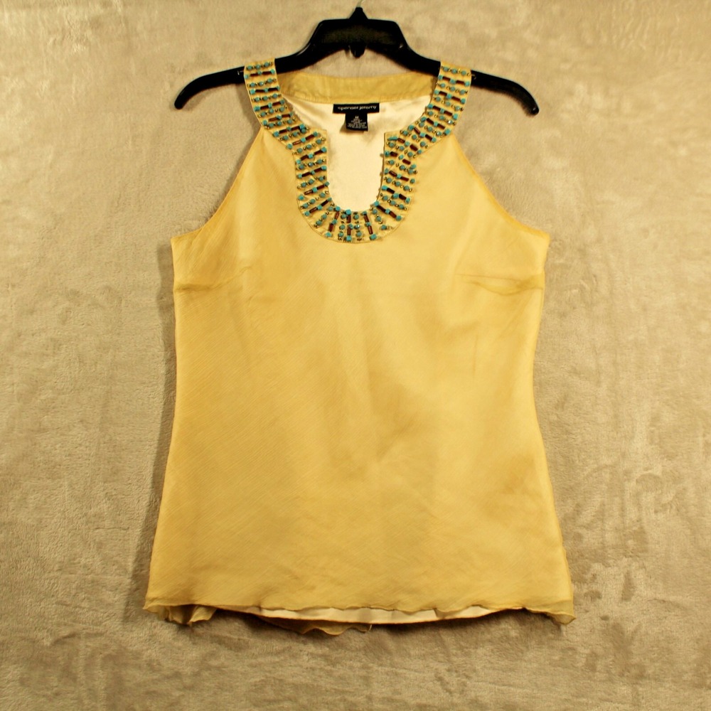 Spenser Jeremy Womens Blouse Size M Stones Gold